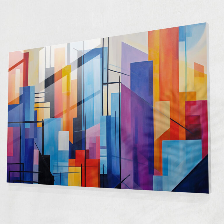 Blockchain Glass Print - Blockchain, Glass Print, Modern Art, Geometric Shapes