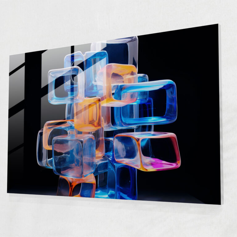 Decentralized Glass Art - Blockchain, Flowing Lines, Glass Art, Sophistication