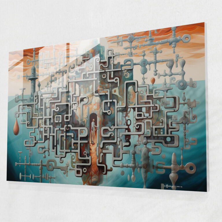 Unlocking The Blockchain Glass Print - Blockchain, Glass Wall Art, Glass Art, Wall Decoration