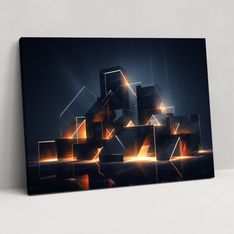 Blockchain-Inspired Geometric Canvas Print - Blockchain, Canvas, Wall Art, Contemporary Design