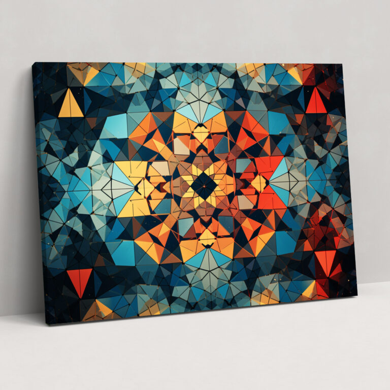 Colorful Blockchain Kaleidoscope Canvas Print - Blockchain, Intricate, Pattern Of A Blockchain Structure, Wall Decoration