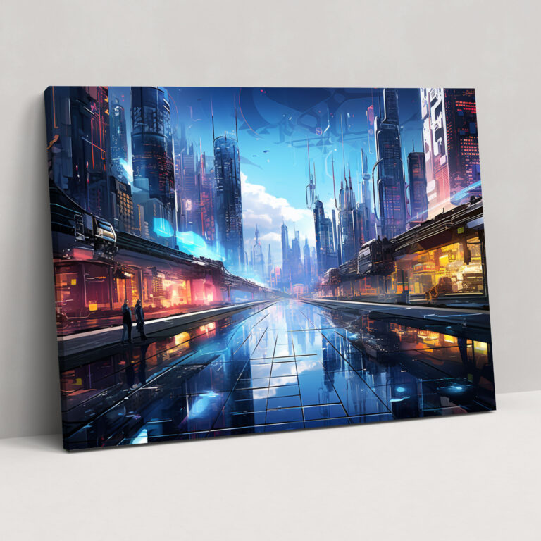 Cyberpunk Blockchain Wall Art - Blockchain, Cyberpunk-Inspired Artwork, Home Decoration, Wall Decoration