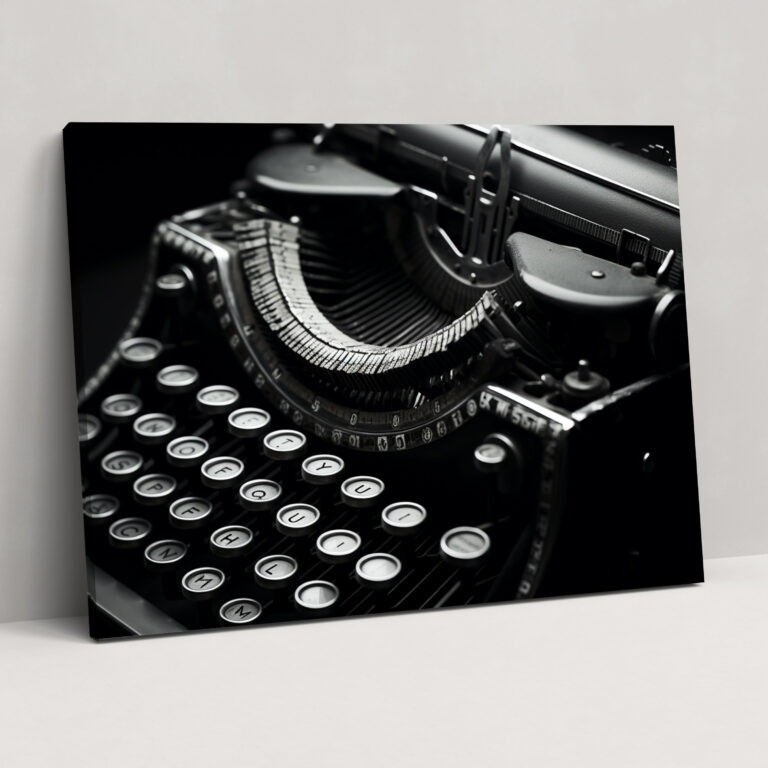 Blockchain Typewriter Wall Art - Blockchain, Canvas, Nostalgia, Vintage Typewriter