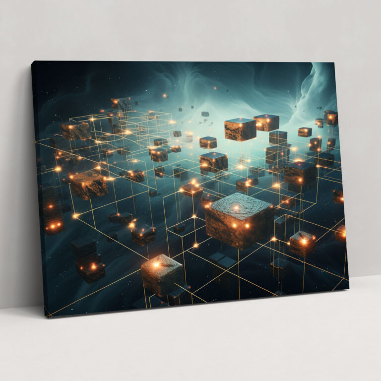 Decentralized Blockchain Canvas Print - Blockchain, Blockchain Wall Art, Canvas Wall Art, Home Decoration