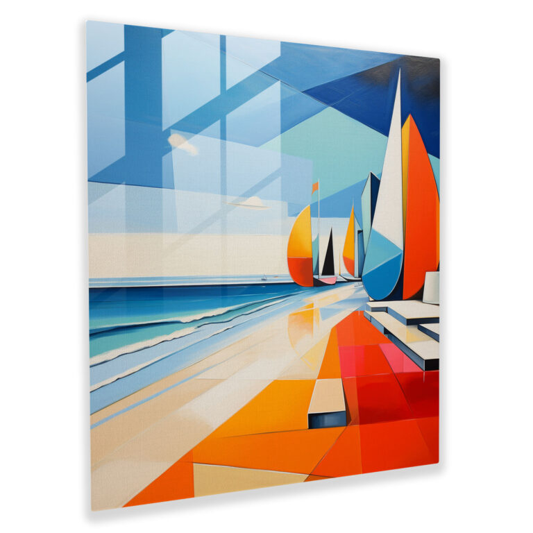 Geometric Beach Glass Print - Beach, Glass Print, Clean Lines, Beach