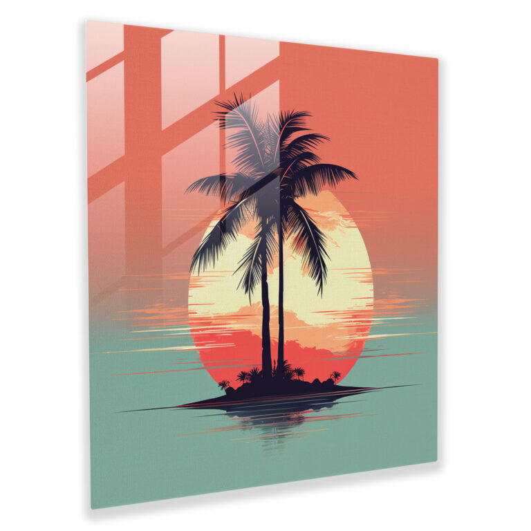 Tropical Tranquility Glass Print - Beach, Modern Art, Wall Decoration, Beach Theme