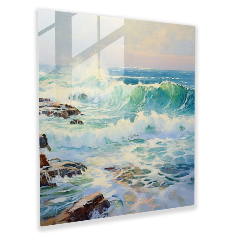 Ocean Serenade Glass Print - Beach, Glass Wall Art, Beach, Natural Beauty