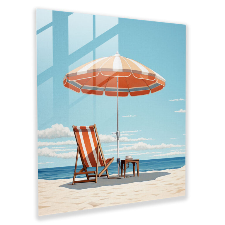Sunny Day Glass Print - Beach, Glass Print, Beach, Modern Art