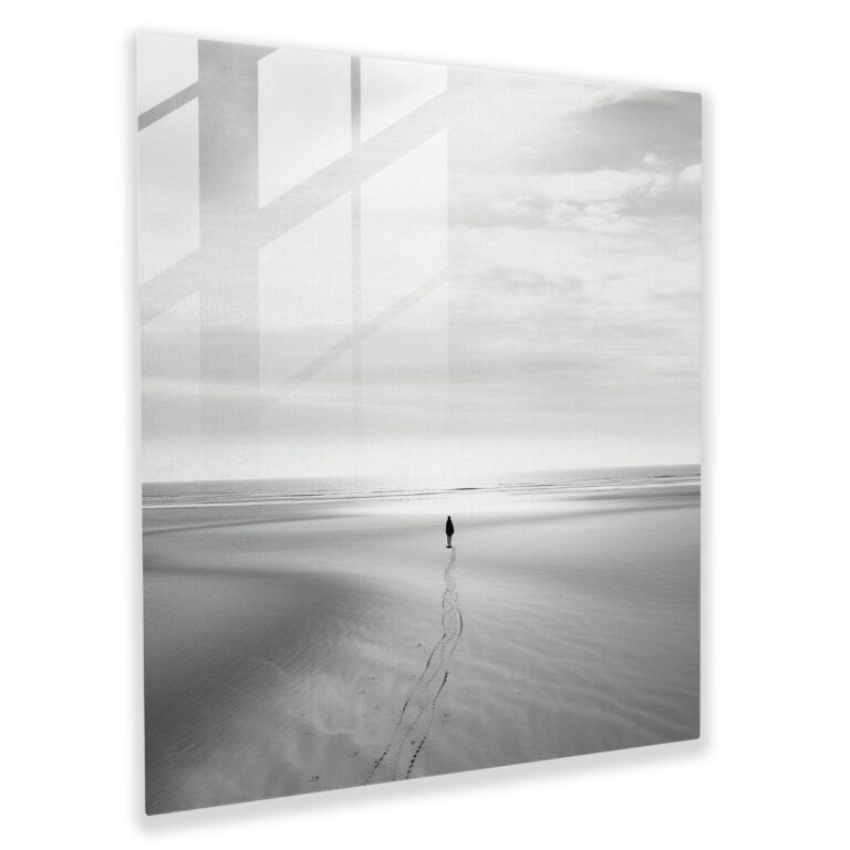 Solitary Reflections Glass Print - Beach, Home Decoration, Beach, Contemplation