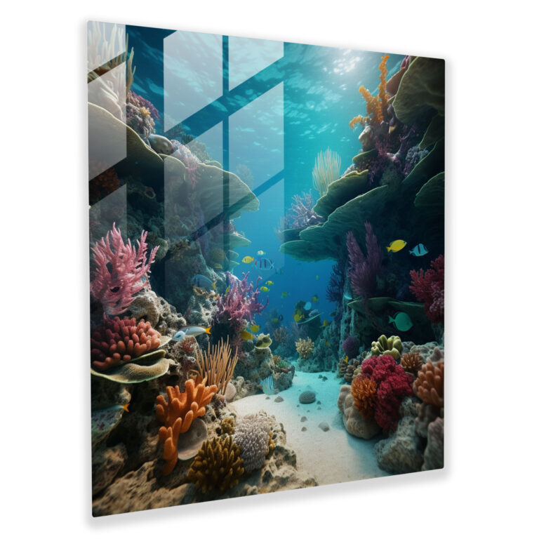 Underwater Paradise Glass Print - Beach, Beach, Wall Decoration, Underwater World