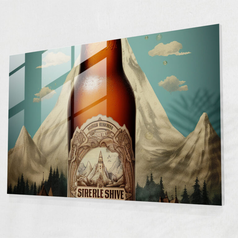 Beer Glass Wall Art: Vintage Ad - Beer, Beer Glass Wall Art, Glass Art, Home Decoration