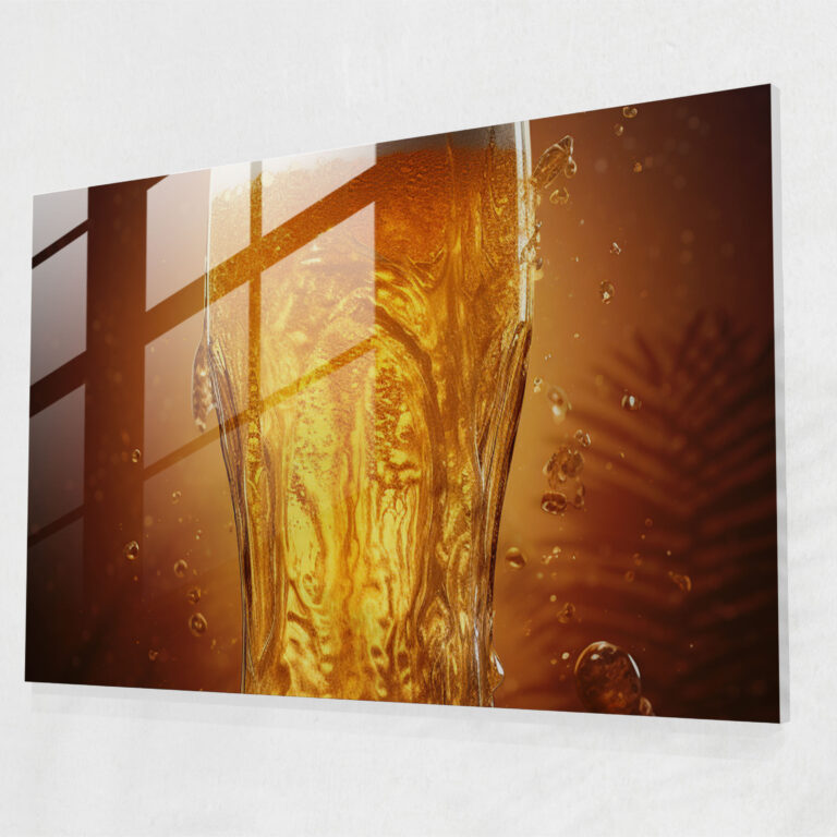 Overflowing Beer Glass Print - Beer, Home Decoration, Glass Art, Wall Decoration