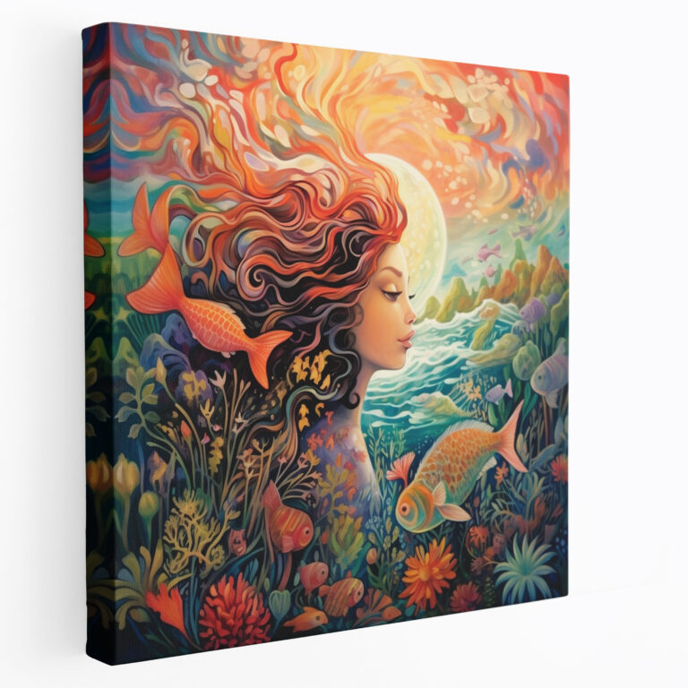 Whimsical Mermaid Canvas Print - Beach, Whimsical, Mermaid, Wall Art