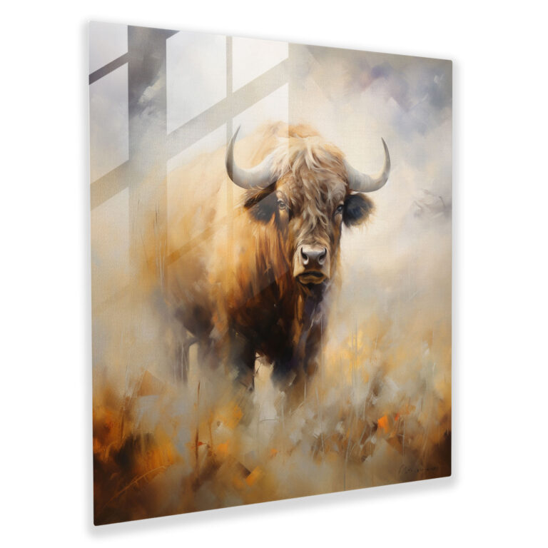 Dreamy Buffalo Glass Print - Buffalo, Buffalo, Glass Wall Art, Ethereal Beauty