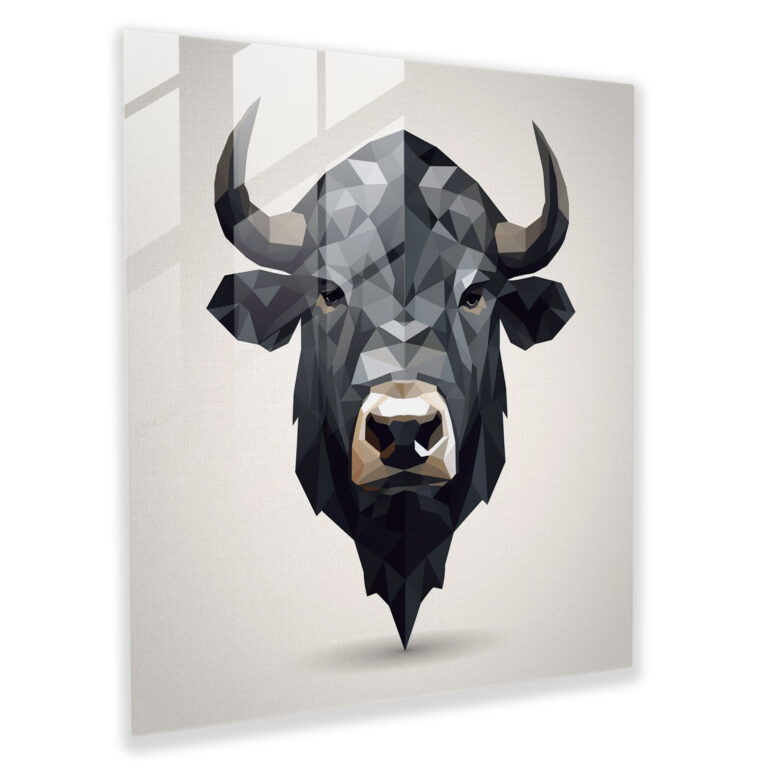 Minimalist Geometric Buffalo Glass Print - Buffalo, Clean Lines, Home Decoration, Sleek