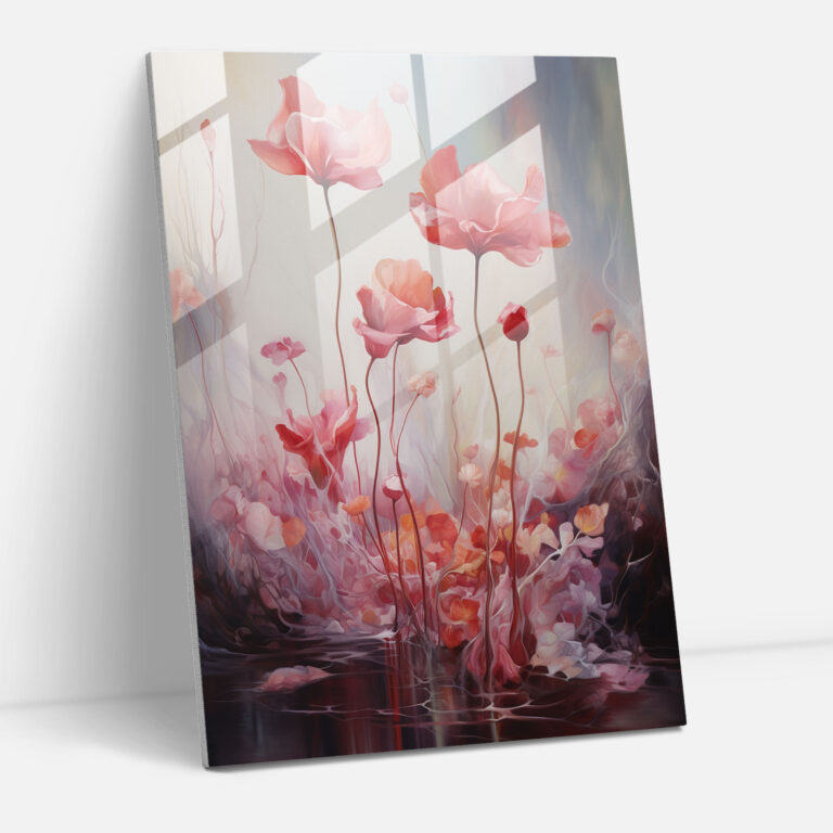 Dreamscape Glass Print - Bleeding Flowers, Modern Art, Fantasy, Glass Art