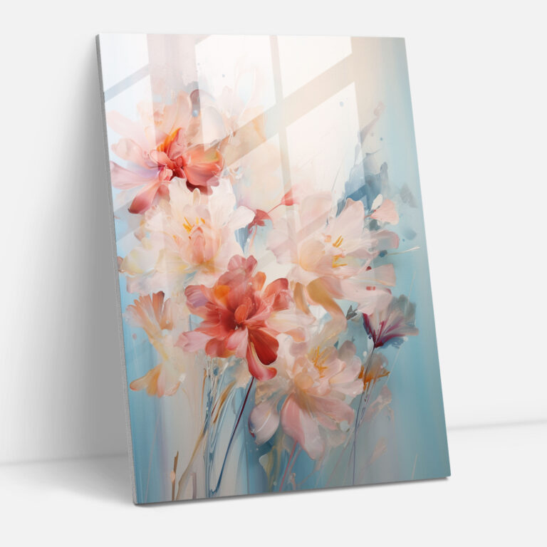 Impressionist Bleeding Flowers Glass Wall Art - Bleeding Flowers, Glass Print, Bleeding Flowers, Wall Decoration