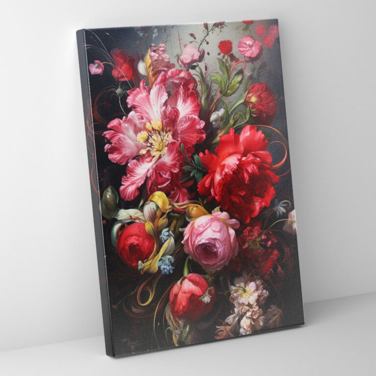 Natural Beauty Floral Canvas Print - Bleeding Flowers, Natural Beauty, Realistic Painting, Canvas Wall Art