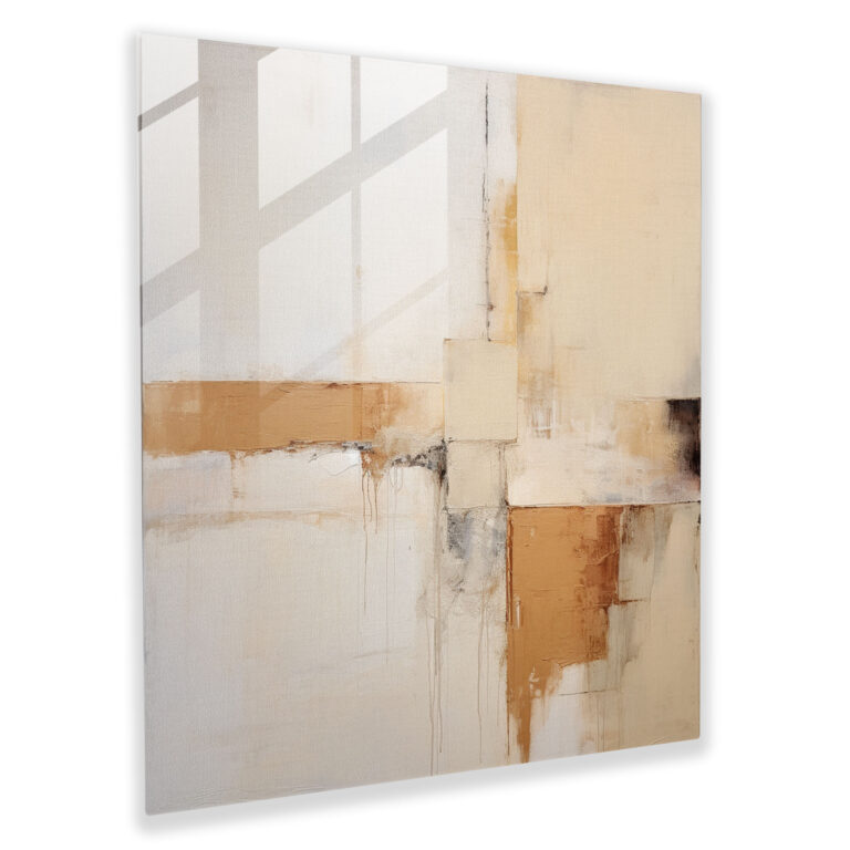 Beige Tranquility Glass Print - Beige, Glass Art, Modern Art, Glass Wall Art