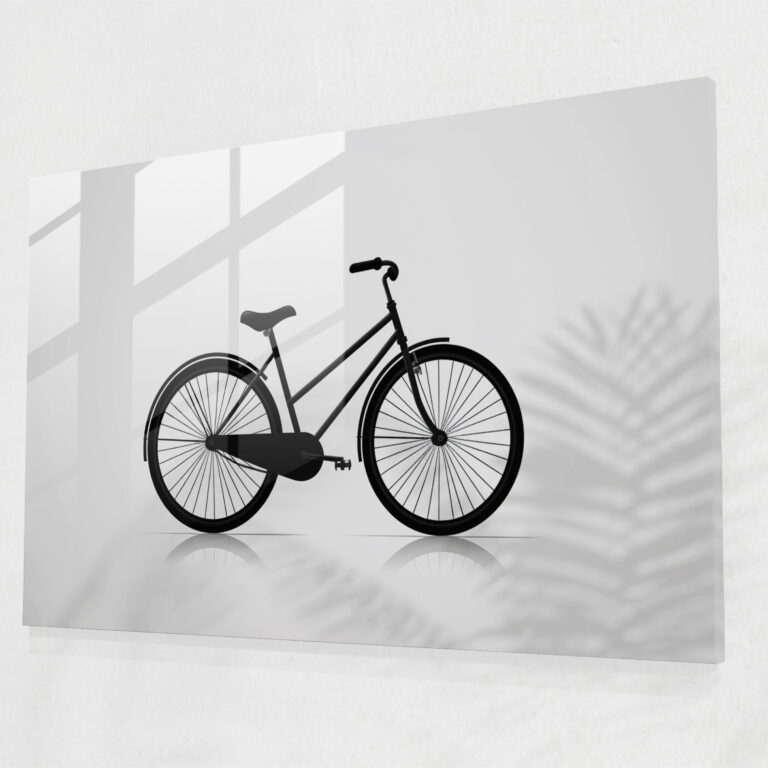 Bicycle Glass Wall Art - Bicycle, Wall Decoration, Bicycle, Black