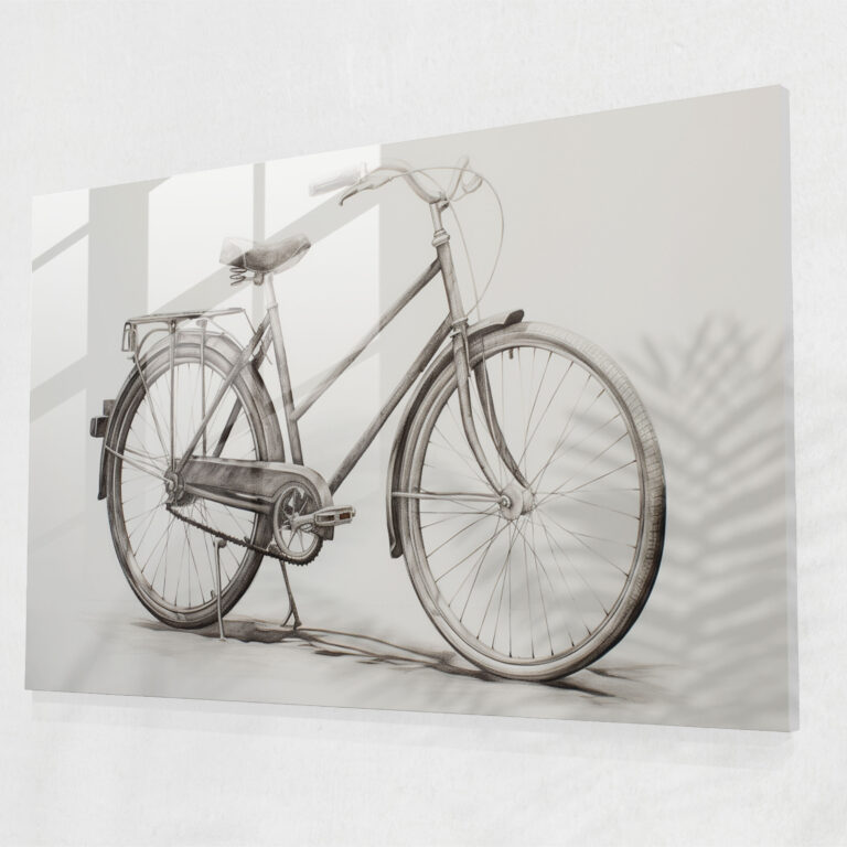 Bicycle Glass Art - Bicycle, Glass Wall Art, Wall Decoration, Modern Art