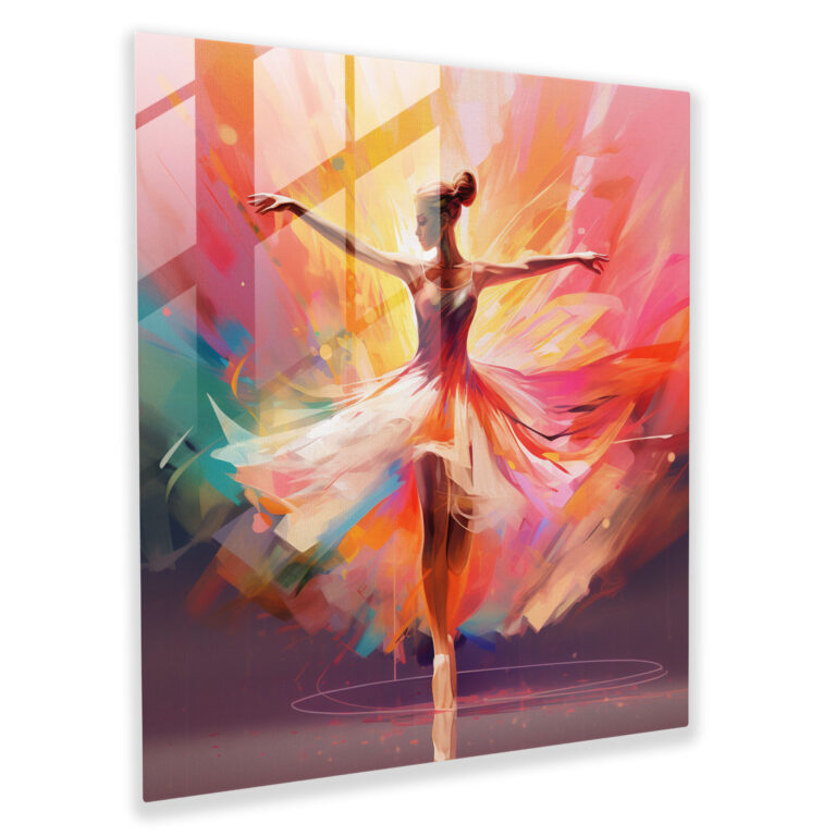 Vibrant Ballerina Glass Print - Ballerina, Modern Art, Vibrant, Home Decoration
