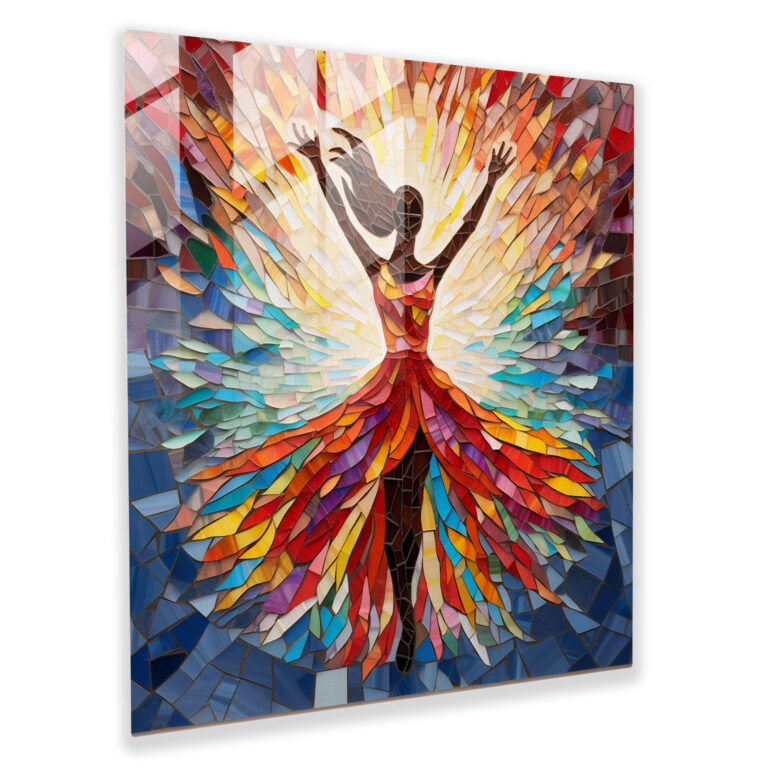 Stained Glass Ballerina Glass Print - Ballerina, Glass Print, Ballerina, Glass Wall Art