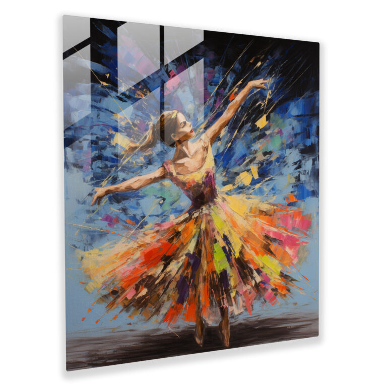 Dynamic Ballerina Glass Print - Ballerina, Ballerina, Wall Decoration, Glass Print