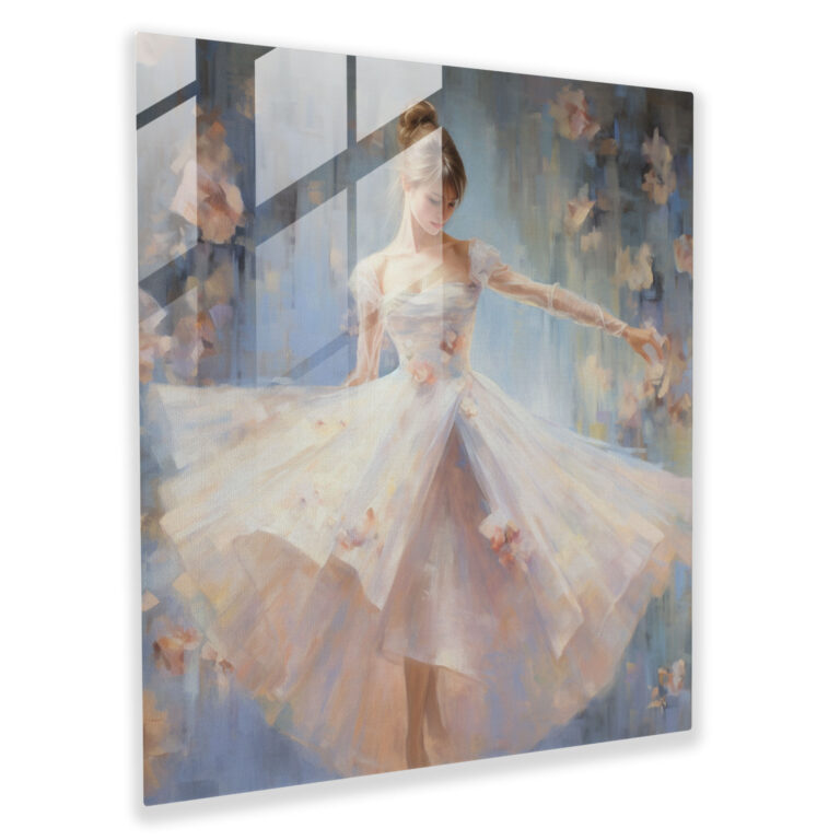 Dreamy Ballerina Glass Print - Ballerina, Modern Art, Home Decoration, Glass Art