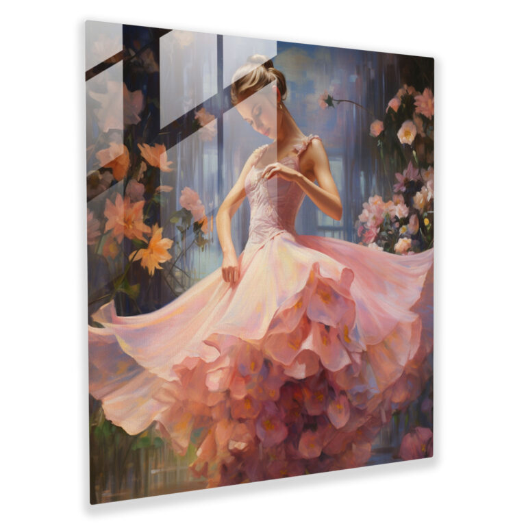 Ballerina Oil Painting Glass Print - Ballerina, Oil Painting, Home Decoration, Modern Art