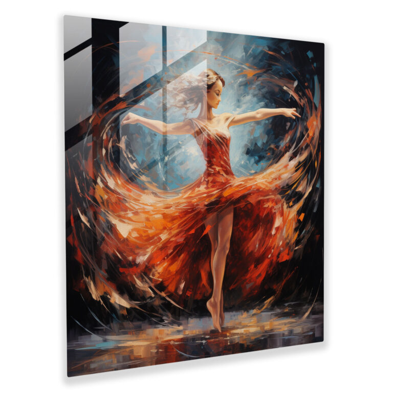 Ballerina Dynamic Glass Print - Ballerina, Acrylic Painting, Modern Art, Glass Print