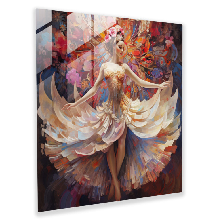 Ballerina Glass Print - Vibrant And Graceful Wall Decoration - Ballerina, Elegant, Wall Decoration, Modern Art
