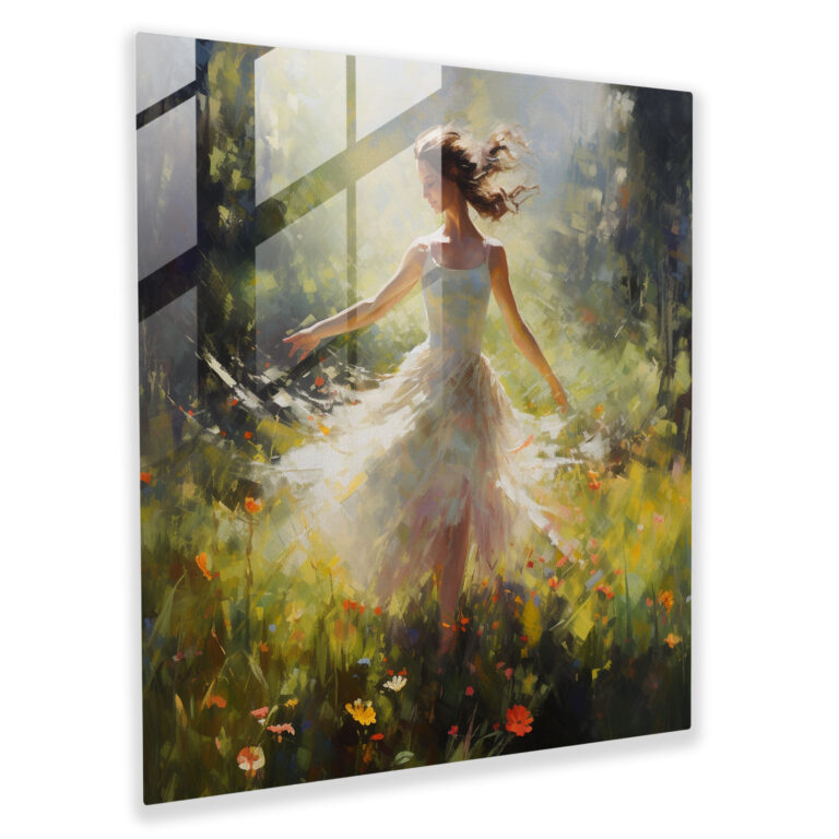 Sunlit Meadow Ballerina Glass Print - Ballerina, Impressionist, Home Decoration, Joyful