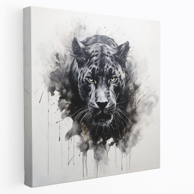 Abstract Black Panther Canvas Print - Black Panther, Canvas Wall Art, Home Decoration, Black Panther