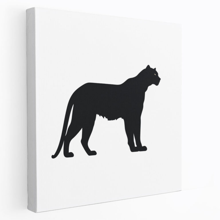 Minimalist Black Panther Wall Art - Black Panther, Minimalist Design, Canvas Print, Wall Decoration
