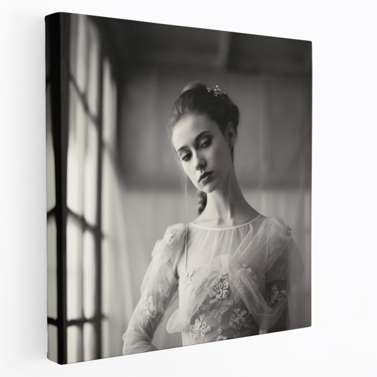Vintage-Inspired Ballerina Canvas Print - Ballerina, Wall Art, Wall Decoration, Canvas