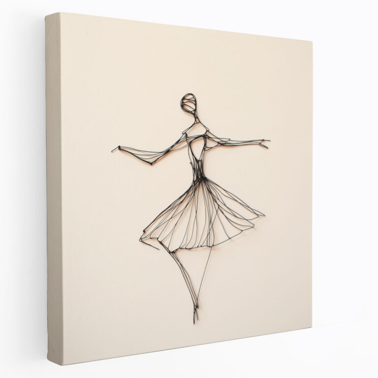 Silhouette Elegance Minimalist Canvas Print - Ballerina, Silhouette Elegance, Canvas, Wall Art