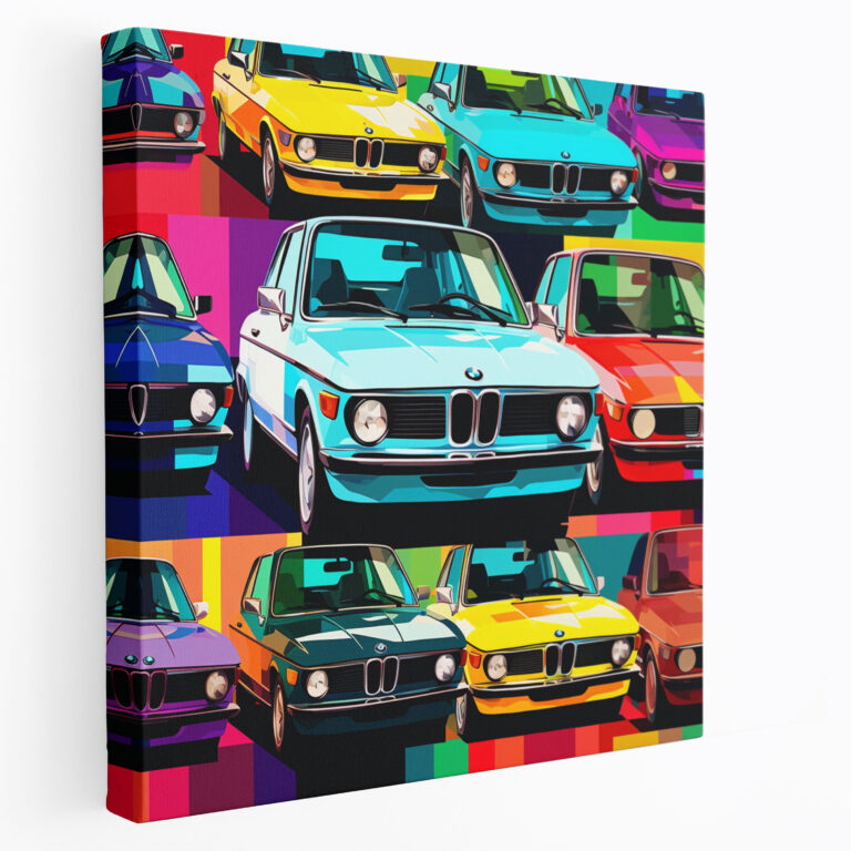 Bmw Pop Art Montage Canvas Print - Bmw, Bmw Car Models, Canvas Wall Art, Home Decoration