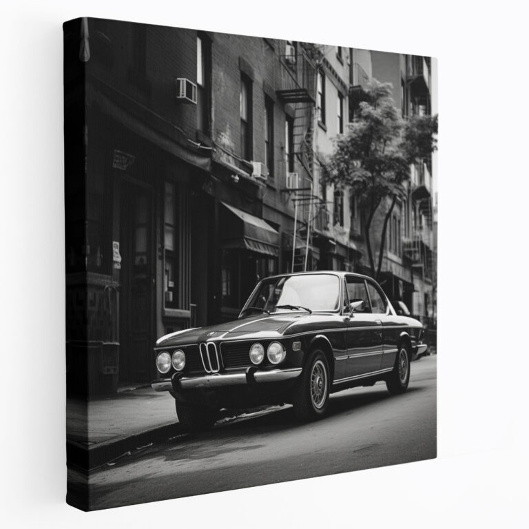 Bmw Urban Black And White Canvas Print - Bmw, Bmw, Timeless Snapshot, Canvas Wall Art