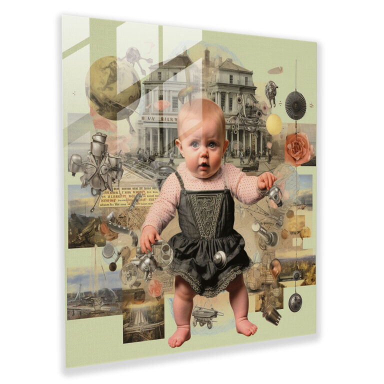 Story Of Birth Glass Print - Born, Vintage Images, Modern Art, Story Of Birth