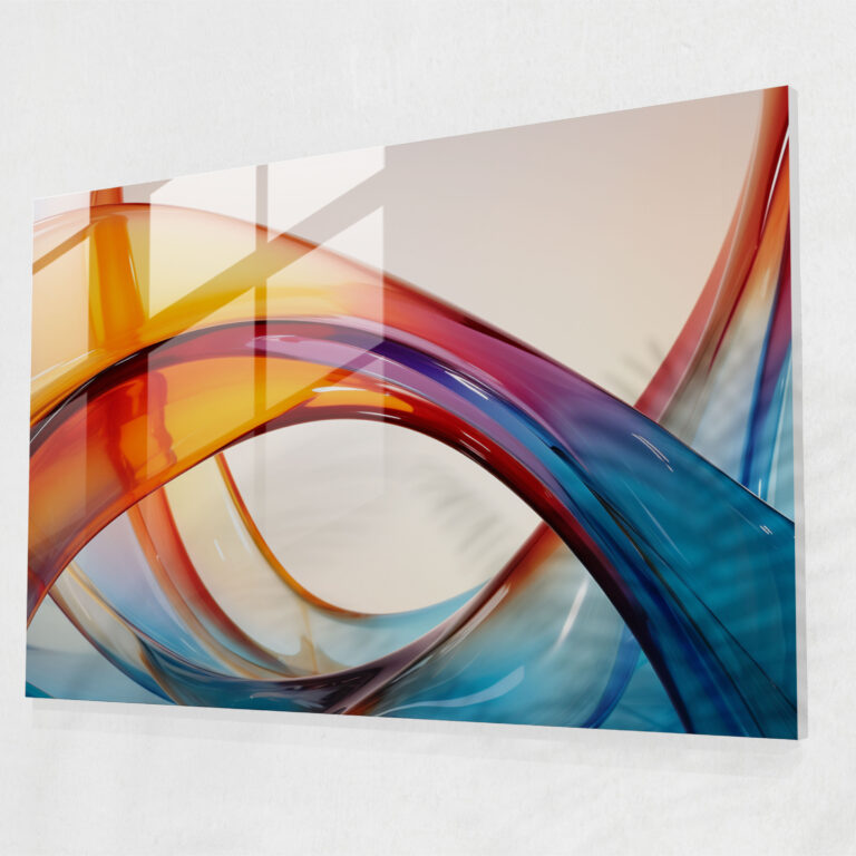 Colorful Swirls Glass Print - Bosphorus Bridge, Wall Decoration, Glass Art, Modern Art