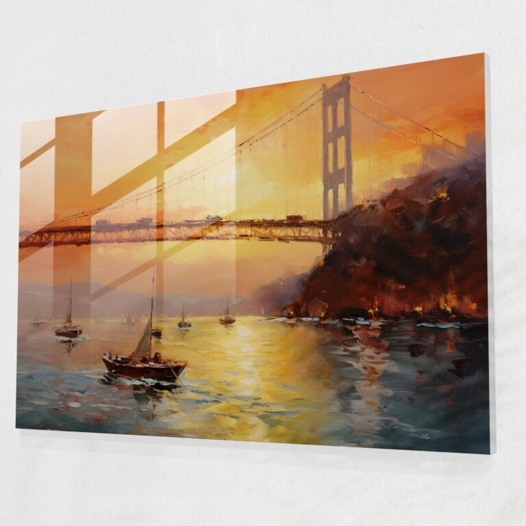Impressionist Glass Print Of Bosphorus Bridge - Bosphorus Bridge, Glass Print, Wall Decoration, Glass Wall Art