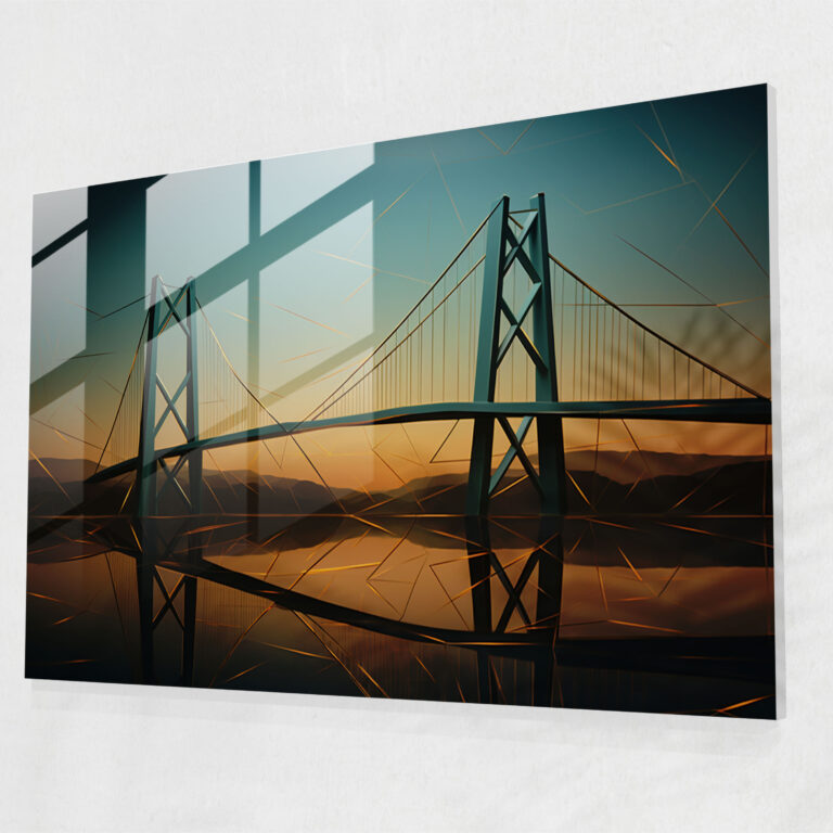 Geometric Bosphorus Bridge Glass Decoration - Bosphorus Bridge, Bosphorus Bridge, Wall Decoration, Glass Wall Art
