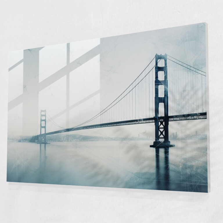 Geometric Bosphorus Bridge Glass Print - Bosphorus Bridge, Glass Wall Art, Geometric, Glass Art