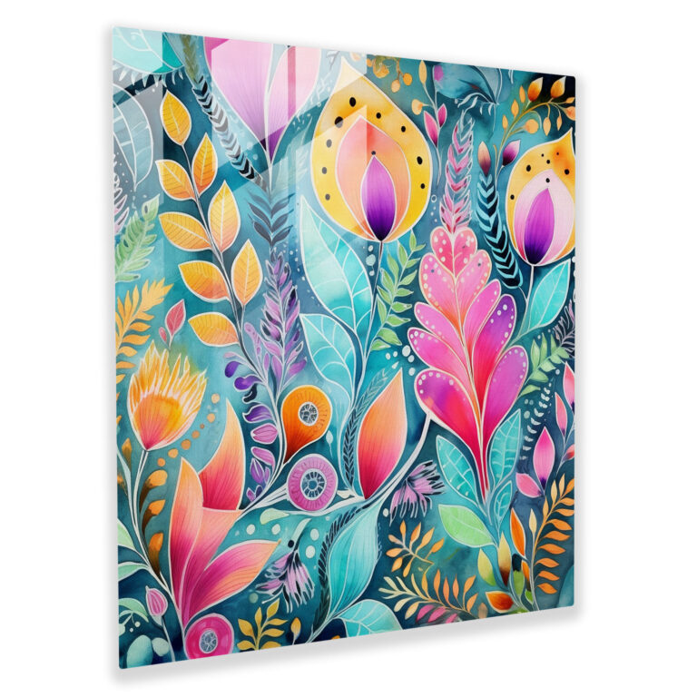 Bohemian Watercolor Glass Print - Bohemian, Watercolor, Whimsy, Bohemian