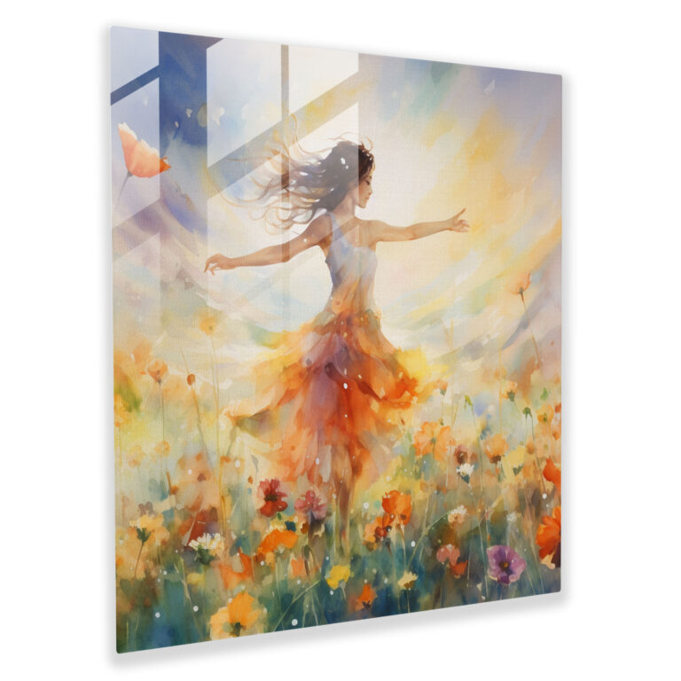 Bohemian Watercolor Glass Print - Bohemian, Bohemian Woman, Glass Art, Modern Art