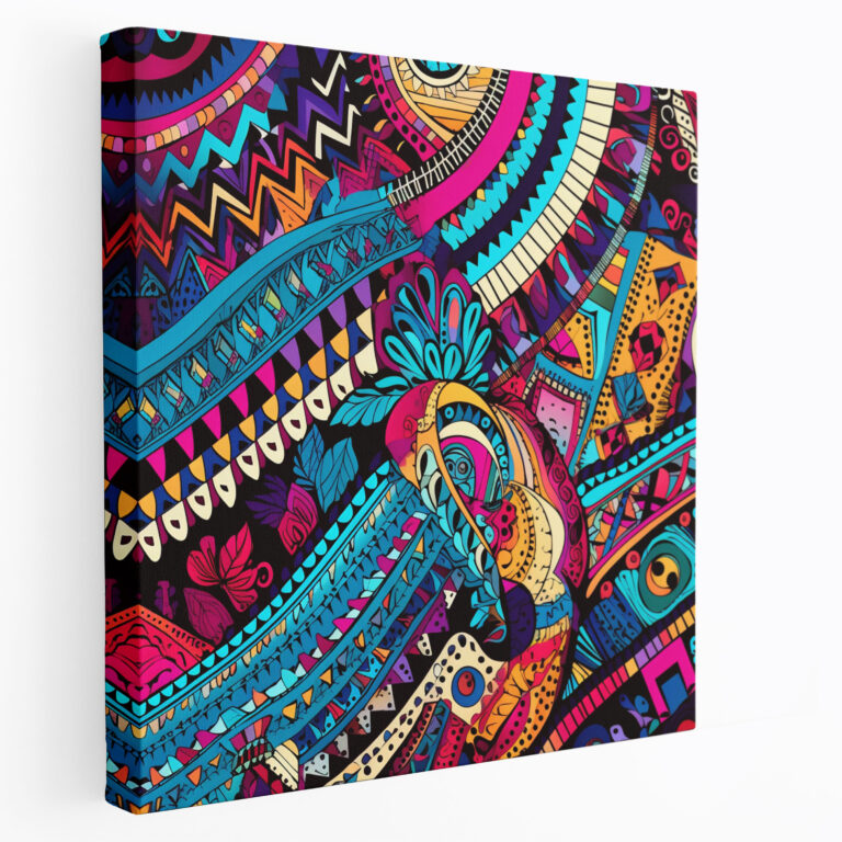 Bohemian Textile Treasures Canvas Print - Bohemian, Bohemian, Wall Art, Geometric Shapes