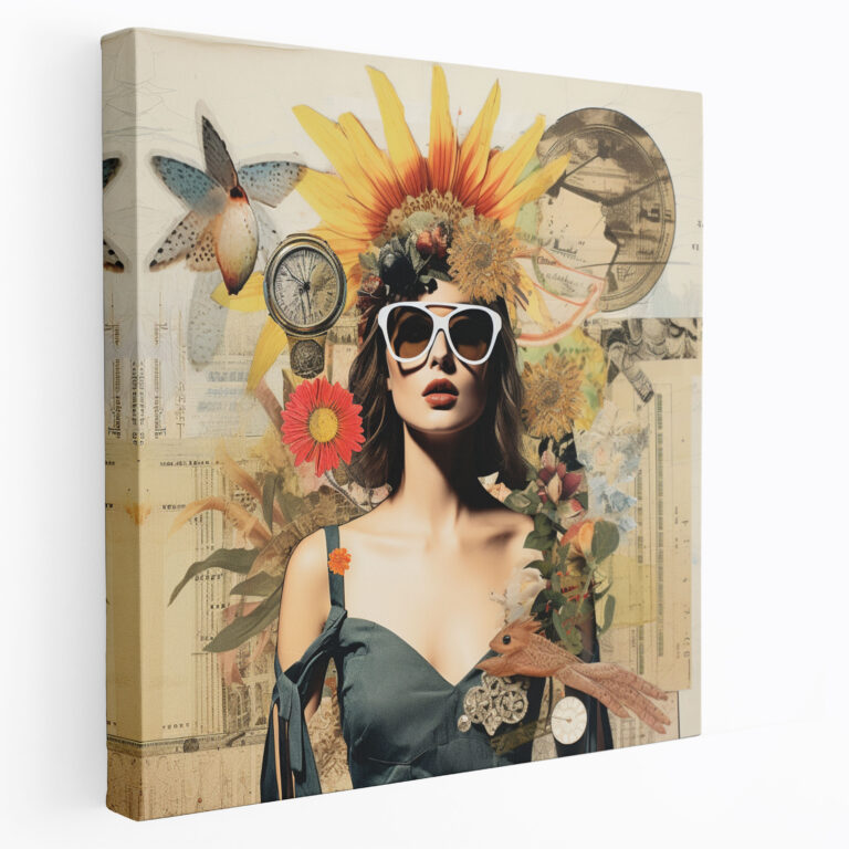 Bohemian Eclectic Canvas Print - Bohemian, Bohemian, Vintage Collage Artwork, Expression