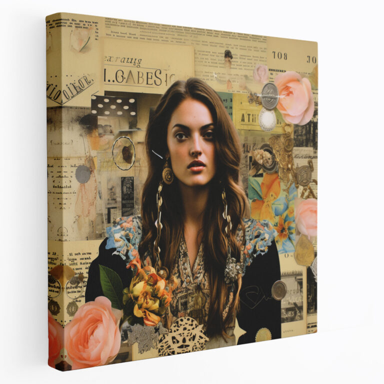 Bohemian Vintage Collage Canvas Print - Bohemian, Canvas, Nostalgia, Bohemian Art