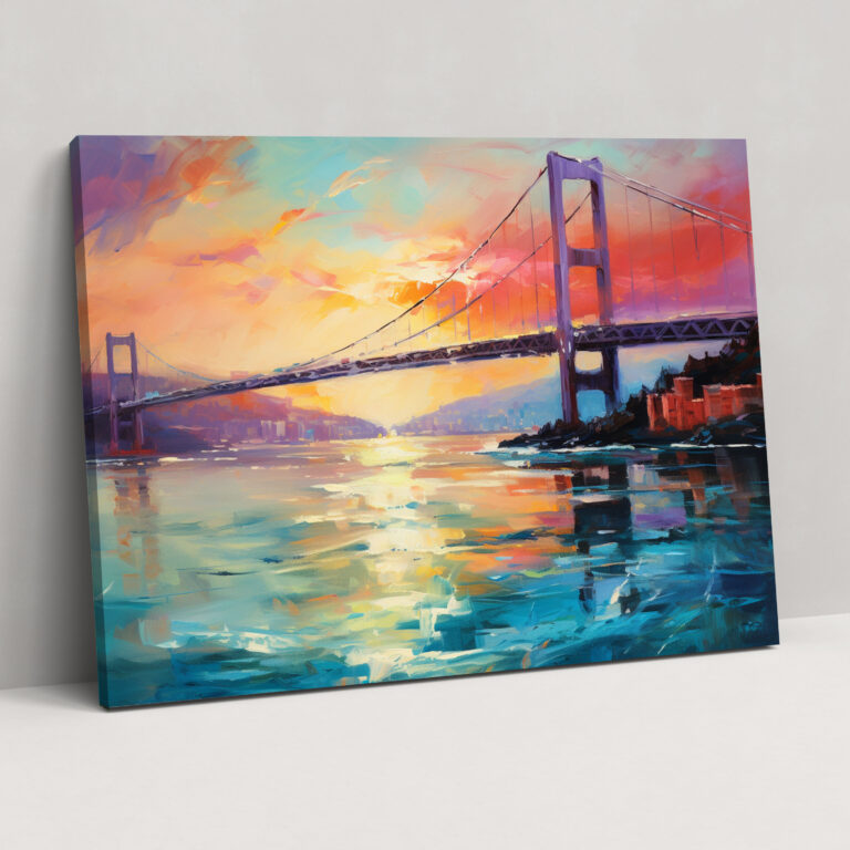 Bosphorus Bridge Canvas Print - Bosphorus Bridge, Sunset, Wall Decoration, Canvas Print